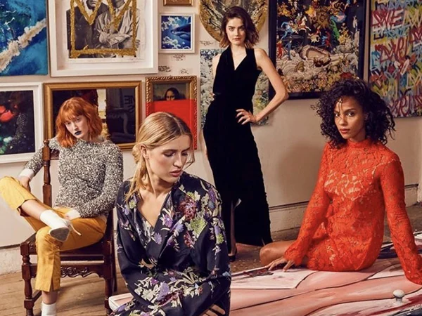 Fashion portrait in an art-filled set from Jeremy Penn’s Saks collaboration portfolio